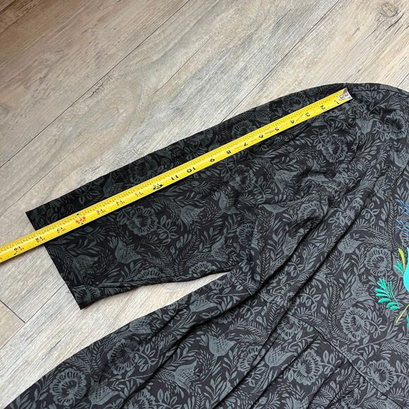 Gudrun Sjoden SZ XXL 100% Organic Cotton Embroidered Black Grey Tunic Dress - Picture 7 of 8